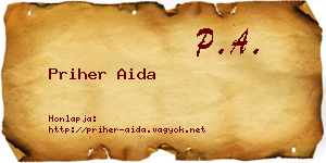 Priher Aida névjegykártya